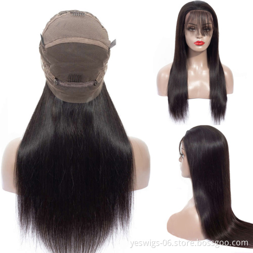 Full Lace Wig Manufacturers/Vendors 9A 10A Grade Brazilian Virgin Cuticle Aligned Hair Transparent Swiss Lace Wig Straight